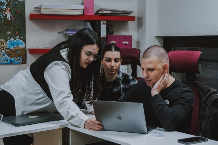 Interns working on the workshop