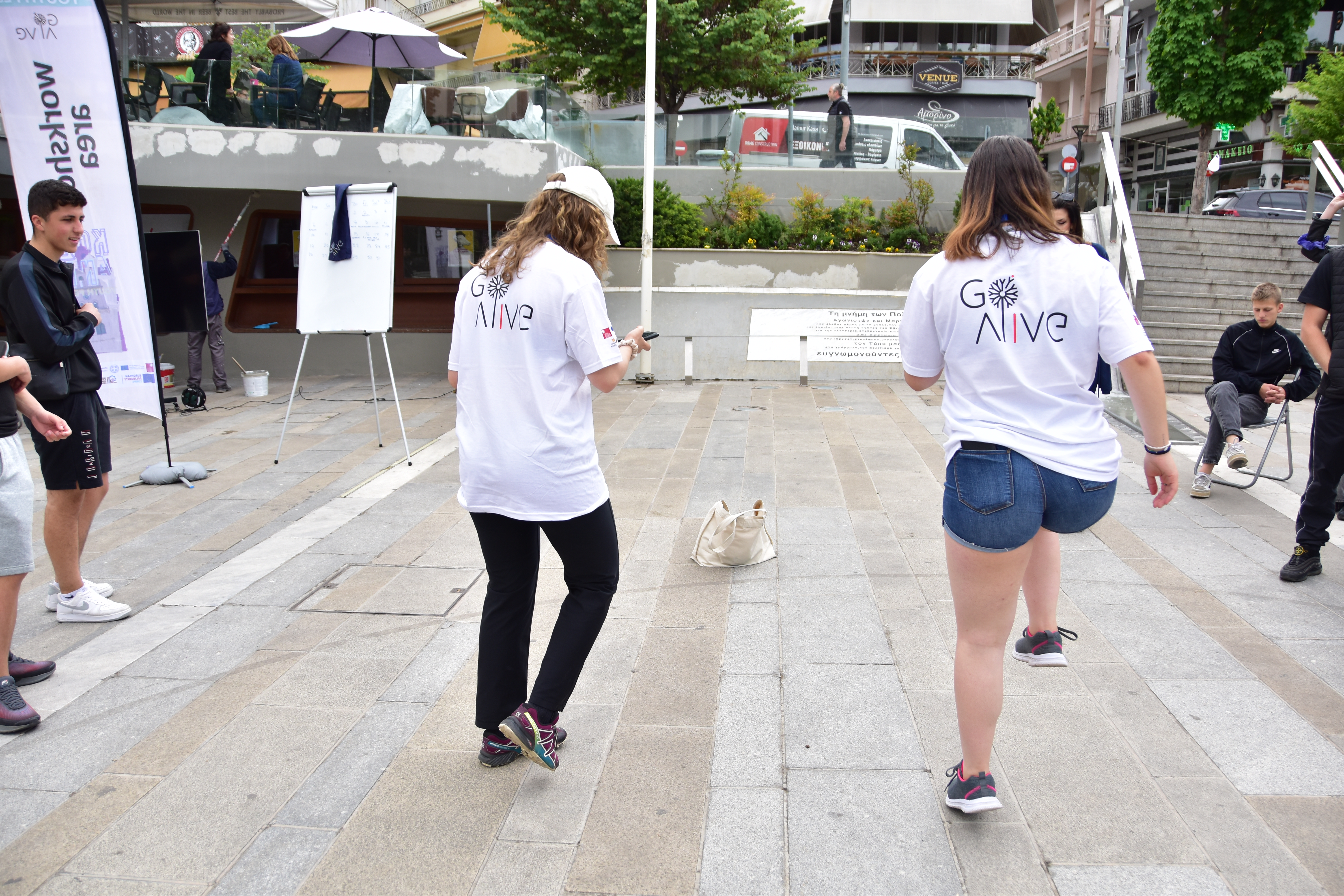 Participants walking